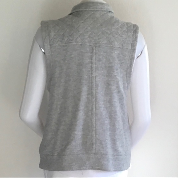 SATURDAY SUNDAY Gray Cotton Moto Sweatshirt Vest L - Picture 2 of 7